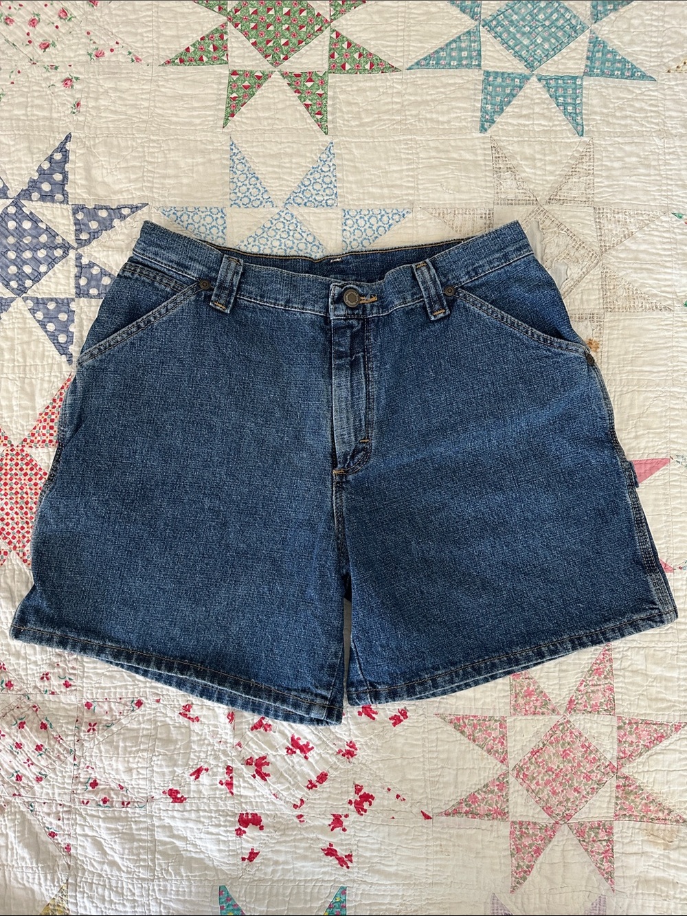 Wrangler Classic High-Rise Denim Shorts - Blue